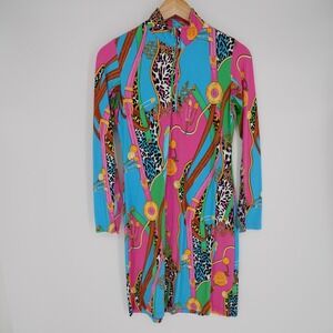 Gottex Life Style Dress Womens XS Multicolor Shirt Dress Knee Length Performance